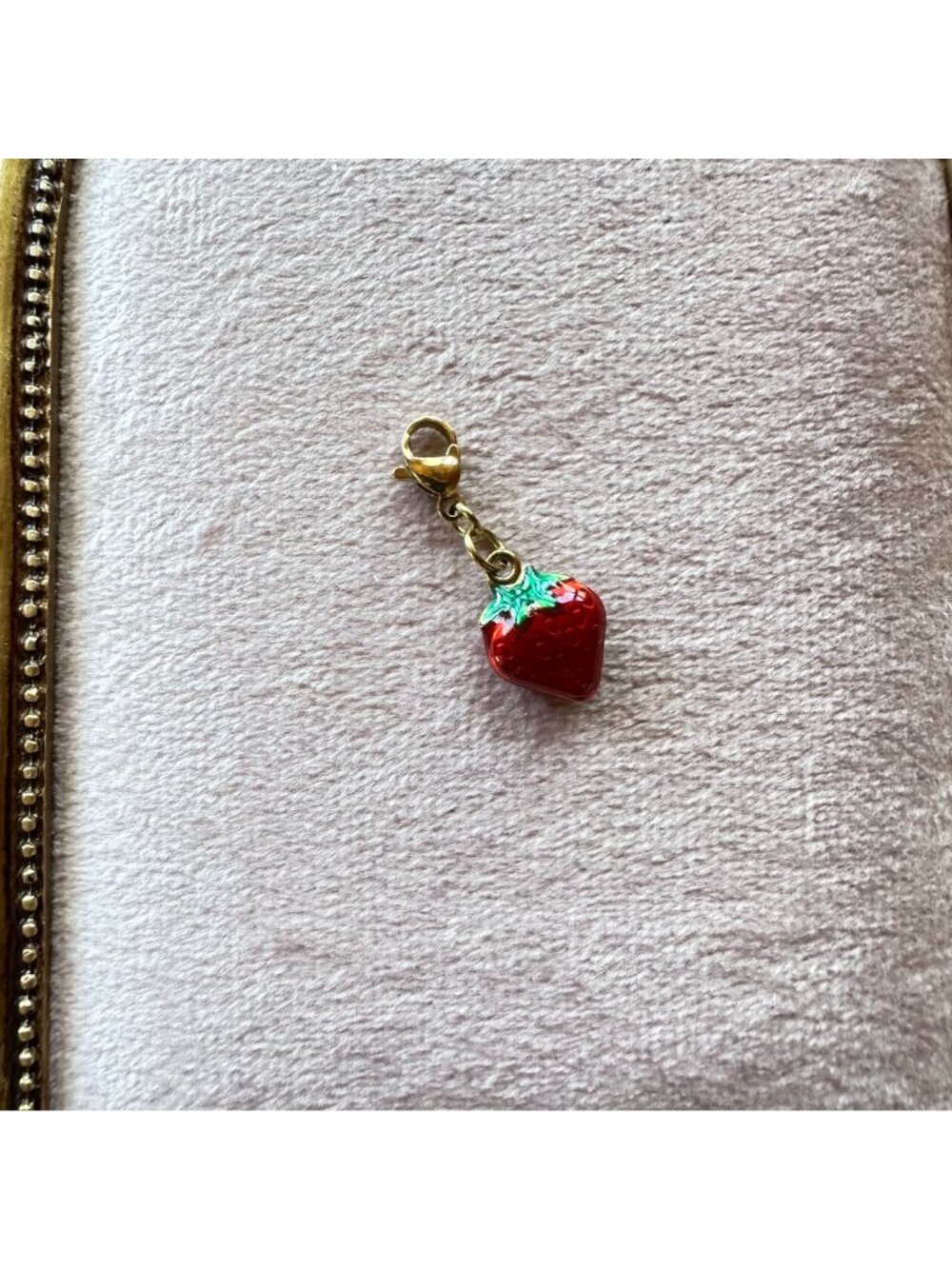 Strawberry Charm 18K Gold PVD Stainless Steel Waterproof Lobster Claw Clasp - Picture 11 of 12